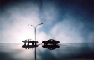TwoCarsandaLamppost